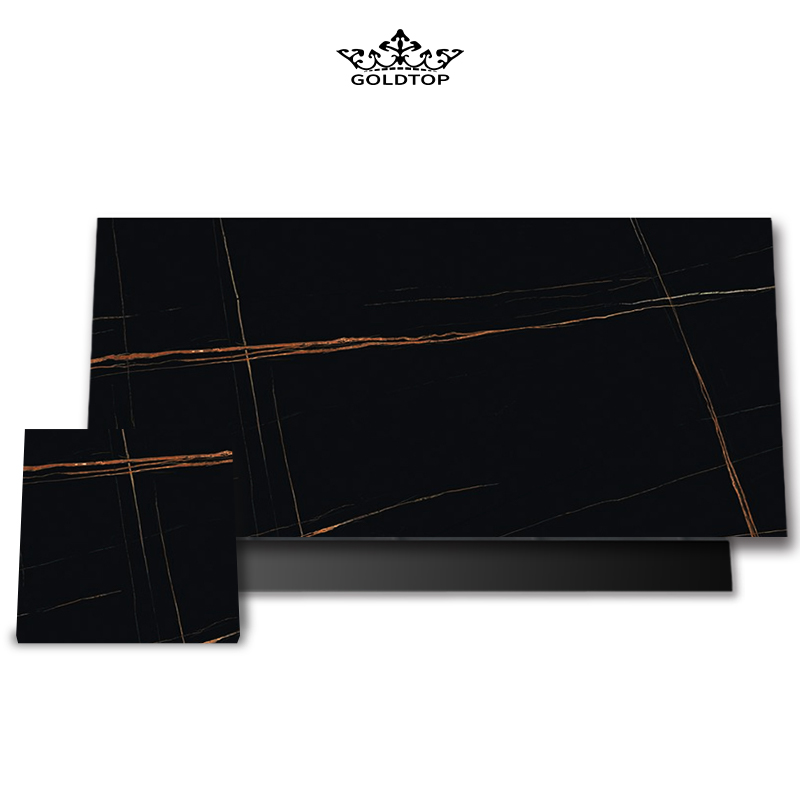 Tunisia Lauren Black Gold Marble