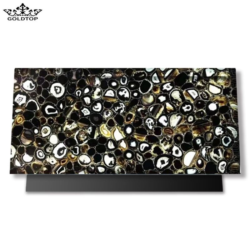 Agate Black Semi-precious Stone Slab