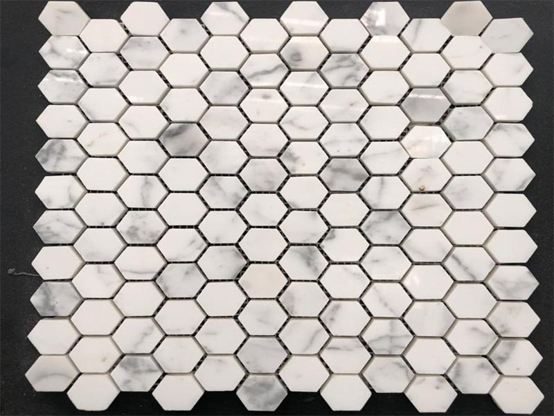 Calacatta white Mosaic Marble Tile Backsplash Precelain Wholesale