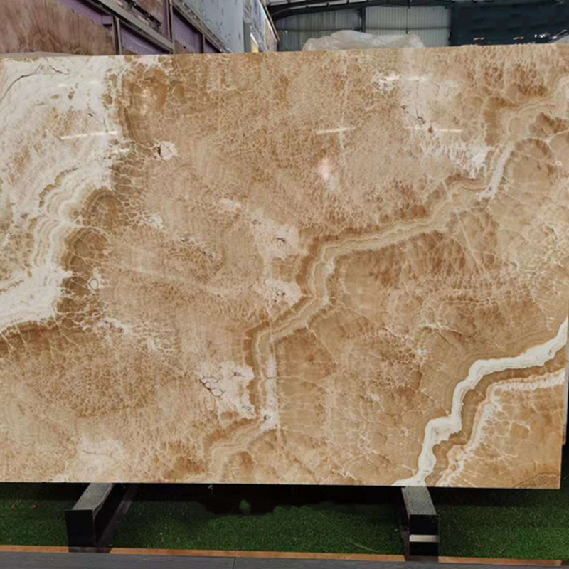 Peacock Marble Onyx Slabs Jade Beige Tiles floors Stone Wholesale