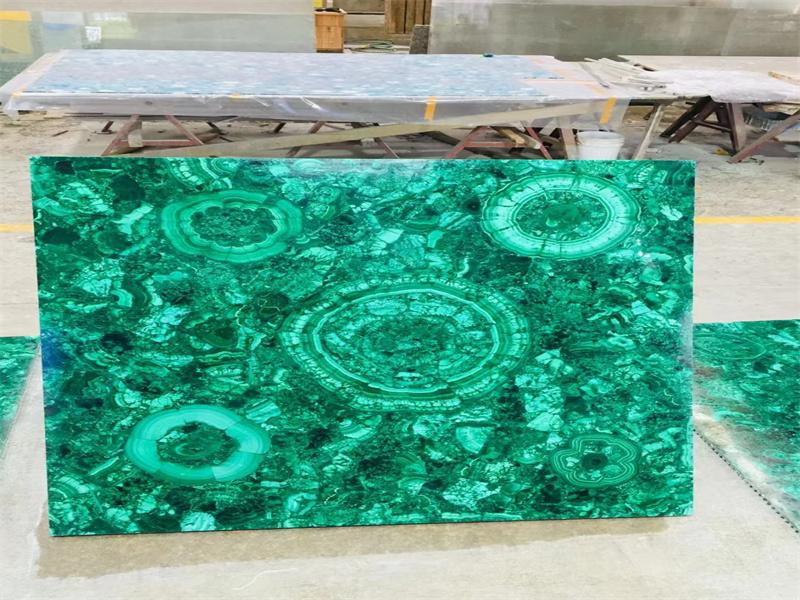 Malachite Green Marble Slabs Semi-precious Stones