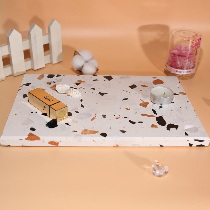 White Terrazzo Marble Tray Base