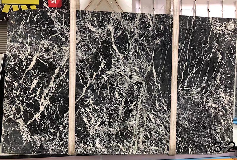 Italian black grigio carnico marble slabs