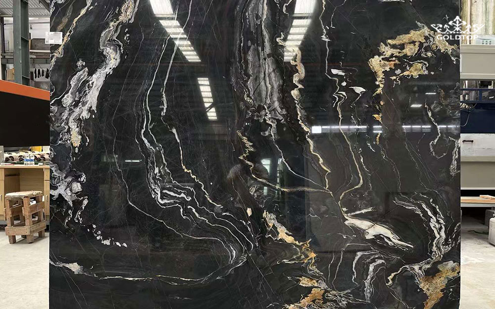 Black Marble with Gold Line