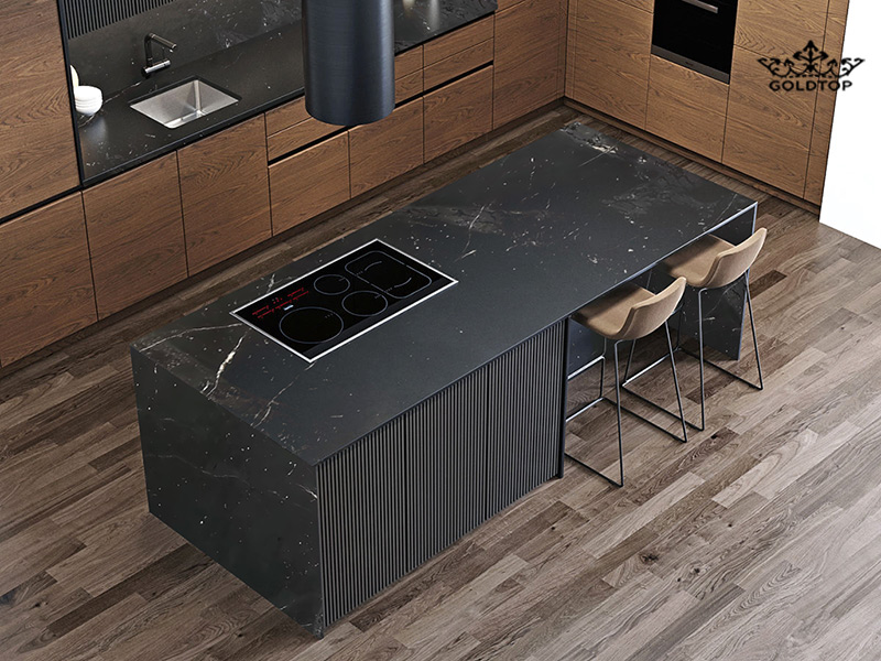 Omega Black Quartzite countertops