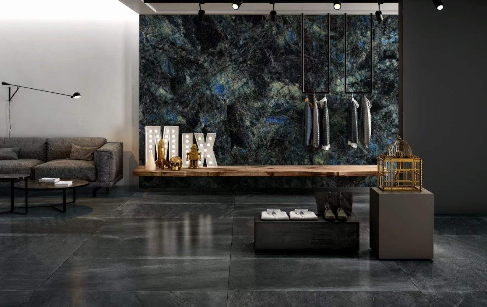 Granite Countertop with a Granite Backsplash