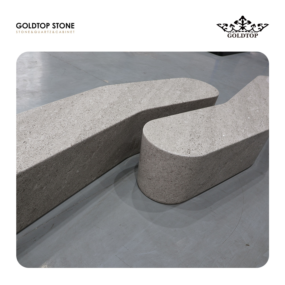 Italy Kwong Grey Marble Bench