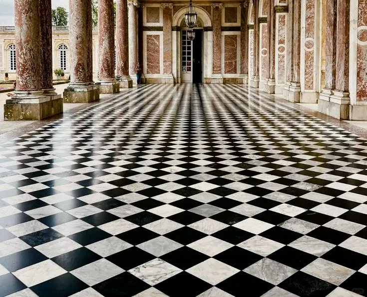 Marble inlaid flooring