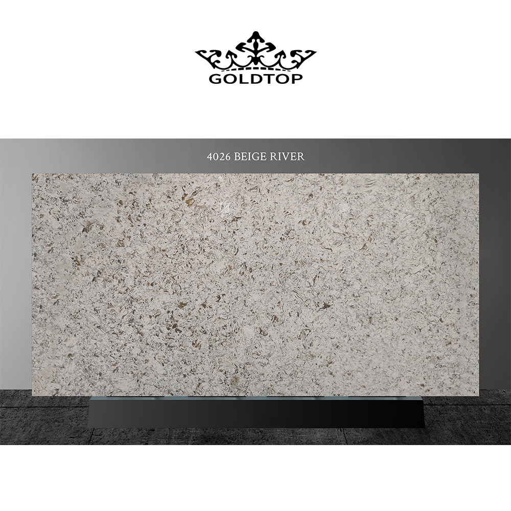 4026 Beige River Marble Quartz Slab