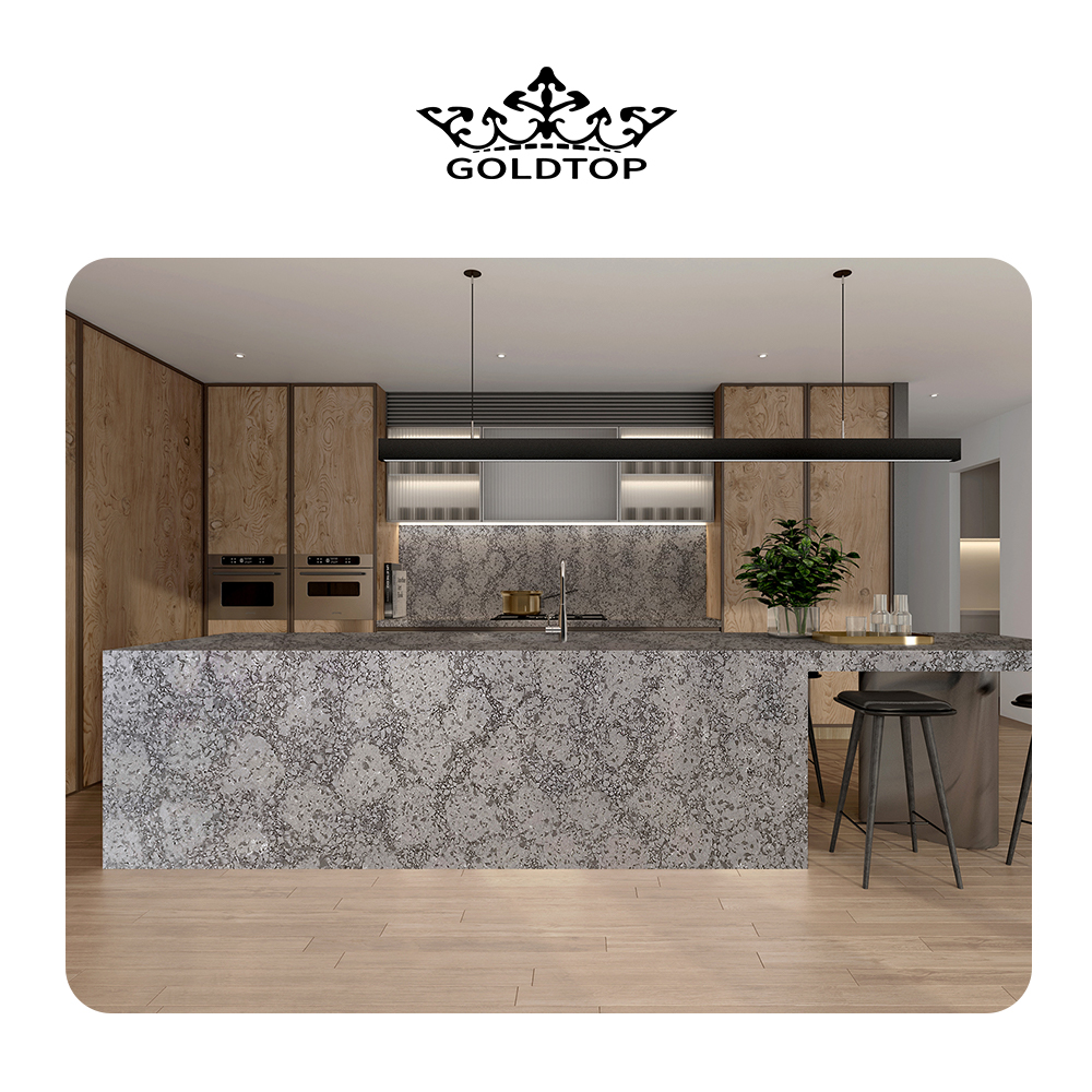 4023 Desert Grey Marble Quartz Slab