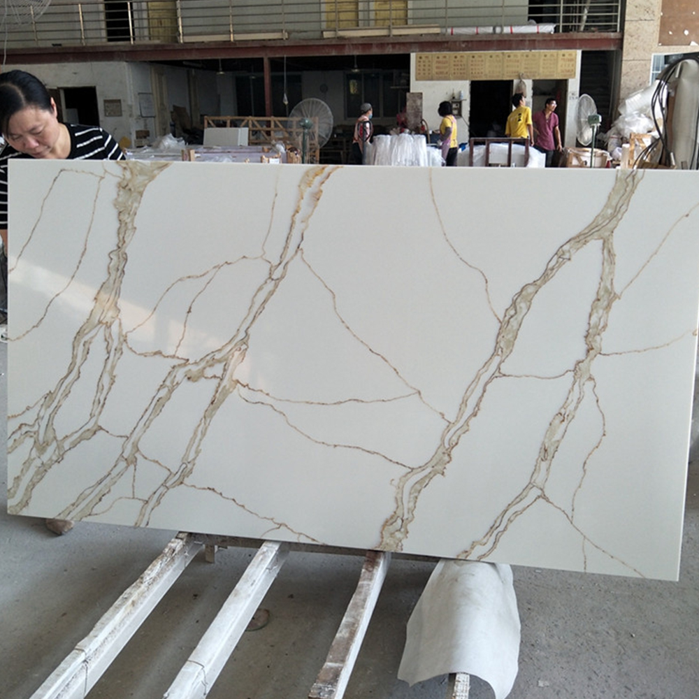 5017 Calacatta Gold Classic White Quartz Countertops