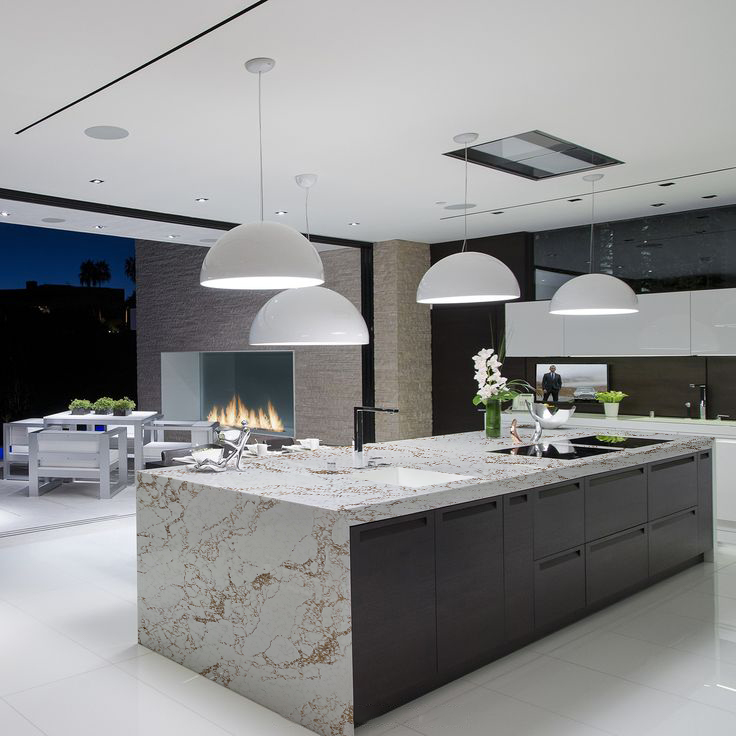 5050 Calcatta Borghini White Quartz With Gold Veins