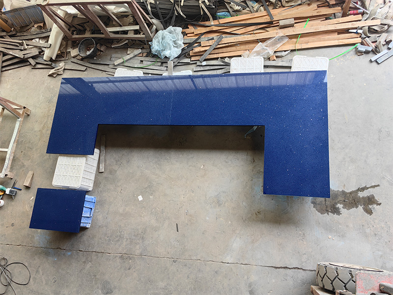 1005 Stellar Marine Blue Quartz Countertops Tiles Slab