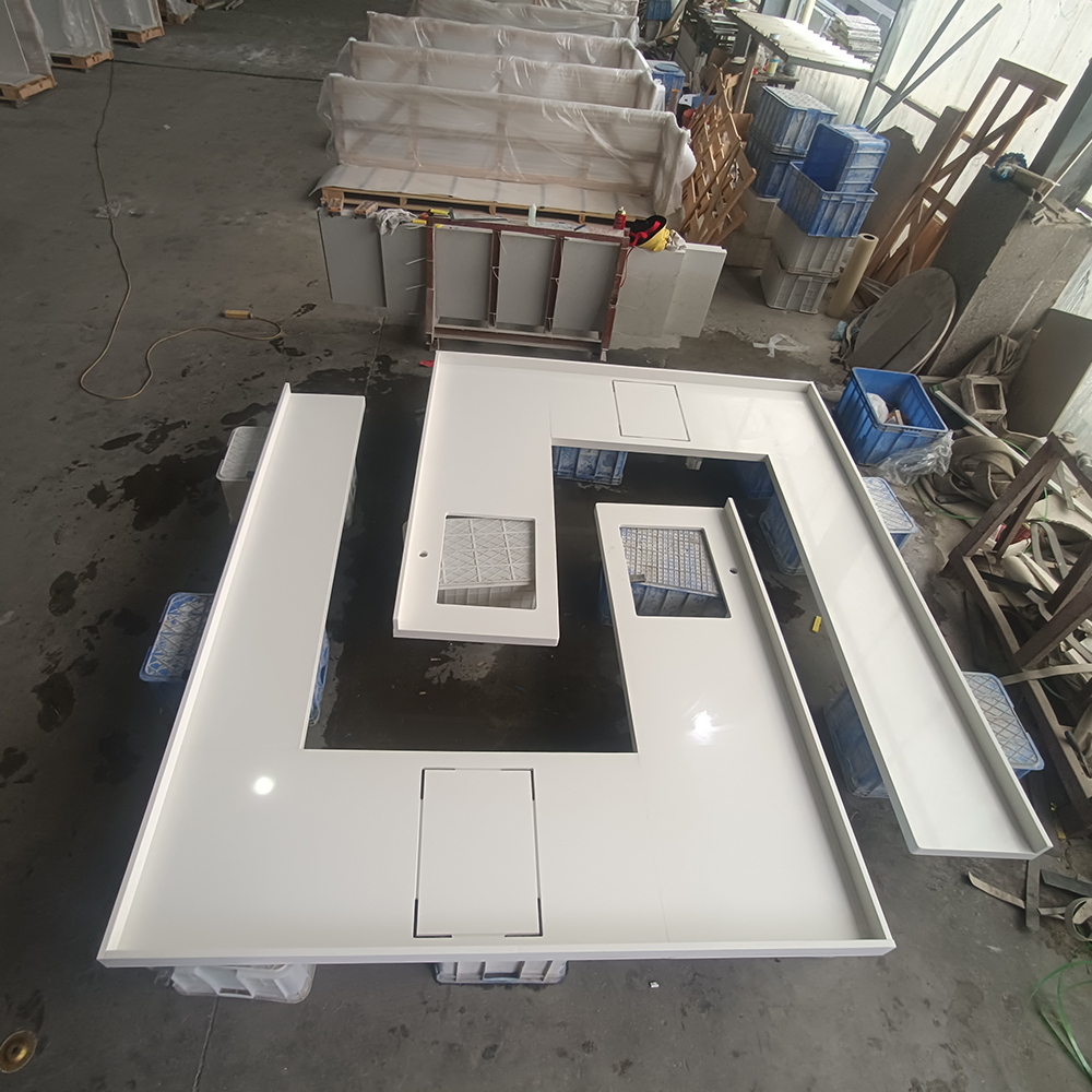 2002 Pure White Quartz Slabs Countertops Factory