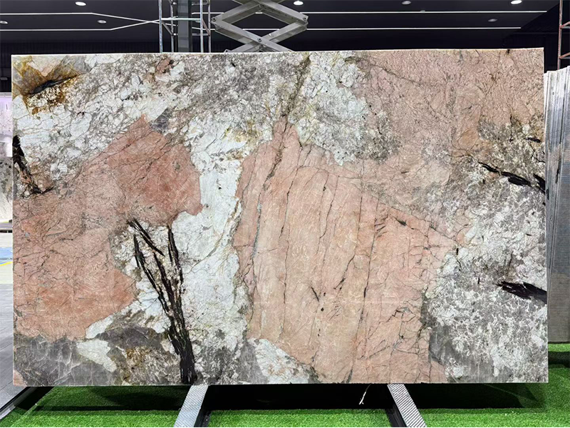 Luxury Stone Pink Pandora Granite Slab For Furniture/ Feature Wall/ Countertops