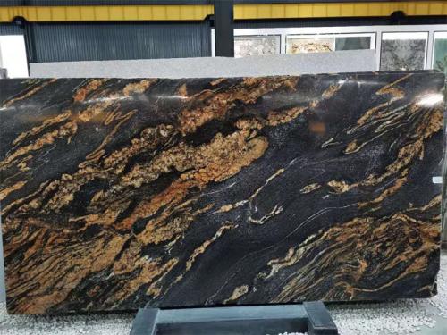 Black Quartzite With Gold Veins Slab Countertops