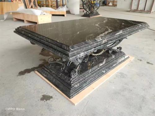 Modern Dark Rectangle Black Granite Top