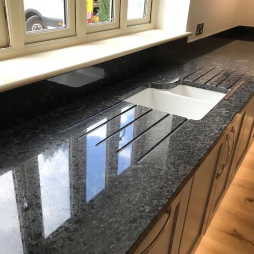 Grey Iron Grey Opel Granite Countertop