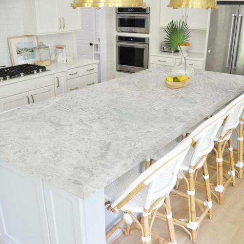 white and grey marble countertop