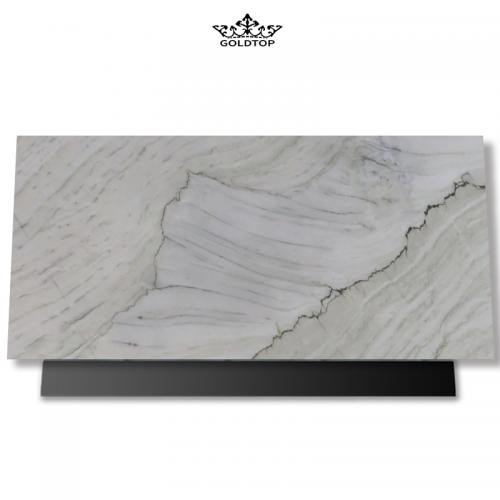 White pearl quartzite slab